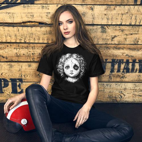 Cracked Doll & Spider Tee - Black worn by a model